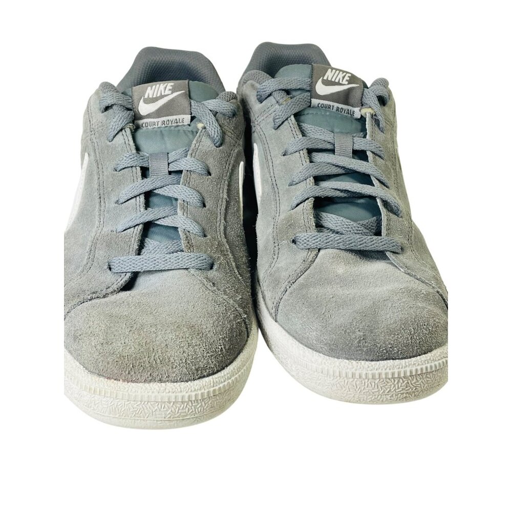 Nike Gray Suede Sneakers Court Royal White Swoosh Men's Size 10 Lace up Trainers - Picture 8 of 11